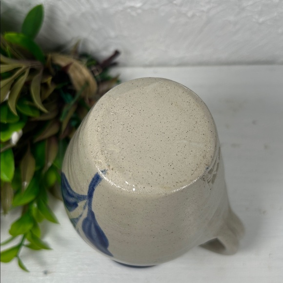 Williamsburg Salt Glazed mini Pitcher Stamped Dated Blue Leaf Salt Glazed Finish - Picture 13 of 14